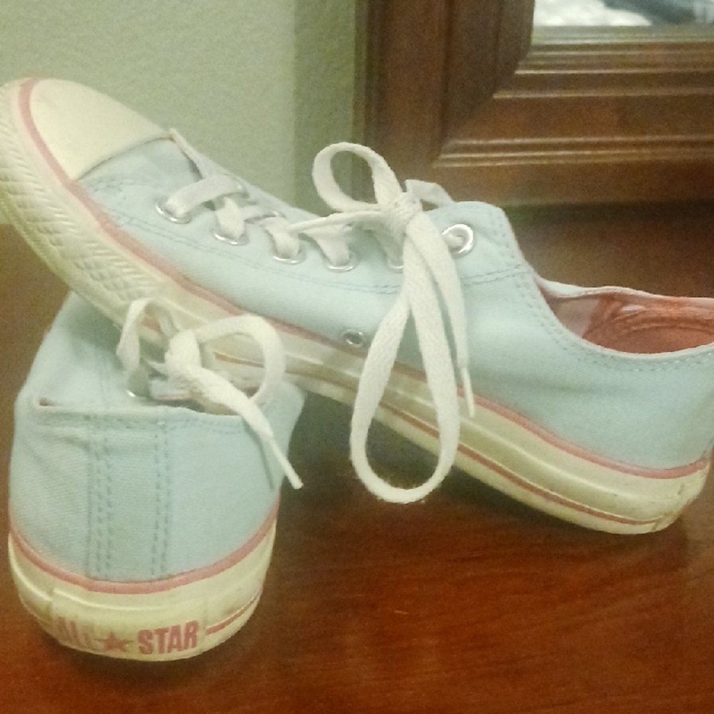 Converse Womens Sneakers in Light Blue and Pink - Picture 4 of 6